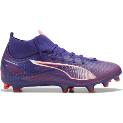 Afbeelding van Puma Ultra 5 MATCH+ FG/AG Voetbalschoenen met kunststof noppen, Heren, Maat: 47, Lapis lazuli/white/sunset glow Textiel/ synthetisch