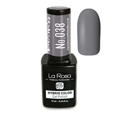 Afbeelding van La Rosa UV LED Hybrid Gel nagellak Nr. 038, 10 ml glanzend grijs