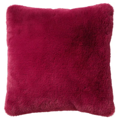 Afbeelding van Dutch Decor ZAYA Sierkussen 45x45 cm bontlook effen kleur Red Plum roze