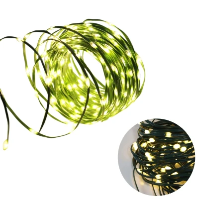 Afbeelding van Cheqo® Draadverlichting Kerstverlichting Kerstlampjes Kerstboomverlichting Lampjes Slinger Lichtsnoer LED voor Binnen en Buiten 12 Meter 400 Extra Warm Wit
