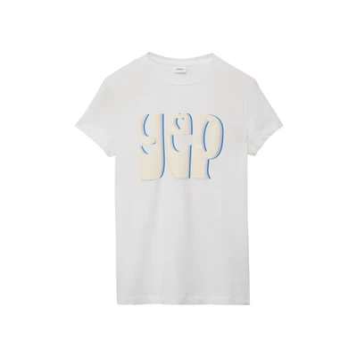 Afbeelding van s.Oliver MIT Frontprint Tshirt print voor kinderen, Maat: 146/152, Weiß