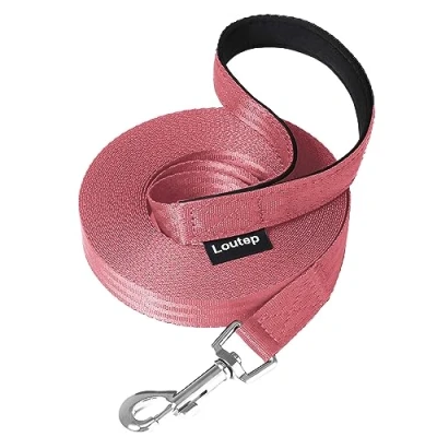 Afbeelding van Loutep Trainingsleiding voor honden 3 m, 5 10 15 20 25 30 sterk nylon touw, extra lange lijn, hondenriem met gewatteerd handvat grote, middelgrote en kleine puppyterugroepactie,