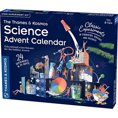 Afbeelding van Thames &amp; Kosmos STEM: Adventskalender Klassieke experimenten: scheikunde, biologie en natuurkunde Science Kits voor volwassenen kinderen, leeftijd 8+ 661007