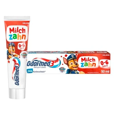 Afbeelding van Odol med3 Melktand Tandpasta, tandpasta voor kinderen van 0 tot 6 jaar, door tandexperts ontwikkeld gezonde melktanden, 50 ml