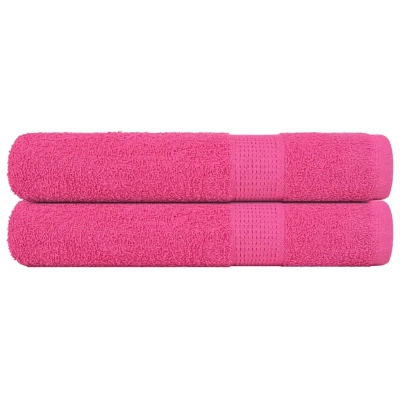 Afbeelding van vidaXL Handdoeken 2 st 100x200 cm 360 g/m² 100% katoen roze