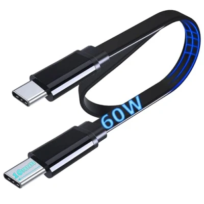 Afbeelding van UNIDOPRO Platte USB C naar PD 60W 3A Type Snellaadkabel [10mm Connector] compatibel met Blackview/AGM/CAT/DOOGEE/CUBOT/Hotwav/iiiF150/Ulefone/UMIDiGi/OUKITEL Outdoor Smartphone