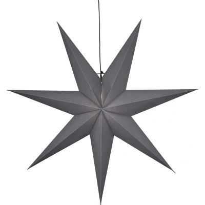 Afbeelding van Star Trading Poinsettia Ozen vanStar Trading, 3D papieren ster Kerstmis in grijs, decoratieve om op te hangen met kabel, E14 fitting, Ø: 100 cm