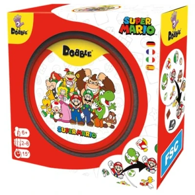 Afbeelding van Zygomatic Dobble Super Mario Eco Sleeve Ultiem observatie en snelheidsspel voor gezinnen kinderen vanaf 7 jaar 2 tot 8 spelers 15 minuten per spel Spaans Duits