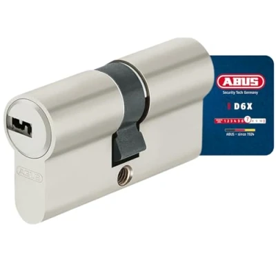 Afbeelding van ABUS Profielcilinder D6Xnp Met Codekaart En 5 Sleutels 35/50 Nikkel Gepolijst.