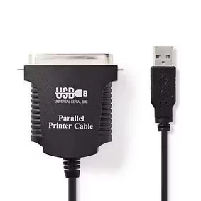 Afbeelding van USB A naar Centronics 36 pins kabel Nedis 2 meter (USB 2.0, Vernikkeld)