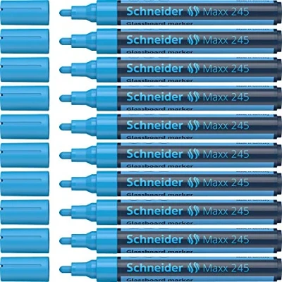 Afbeelding van Schneider Maxx 245 glazen marker (voor oppervlakken, droog afwisbaar) 10 Stuk blauw