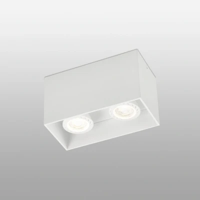 Afbeelding van Faro Lighting Tecto 2 Light Square Surface Mounted Downlight Wit, GU10
