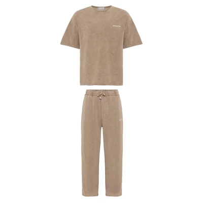 Afbeelding van dandalo Bertrando SET Tshirt basic, Heren, Maat: Medium, Light brown