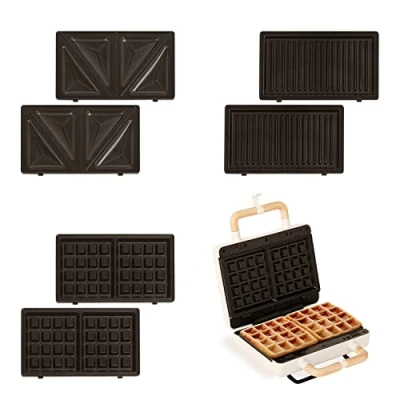 Afbeelding van CREATE STONE 3 IN 1 STUDIO Sandwich/wafel grill Verwisselbare grillplaten Verticale opslag Beige