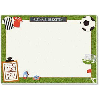 Afbeelding van blaash® Voetbal bureauonderlegger van papier, DIN A3 voor kinderen, 25 vellen, met veel ruimte notities, onderlegger