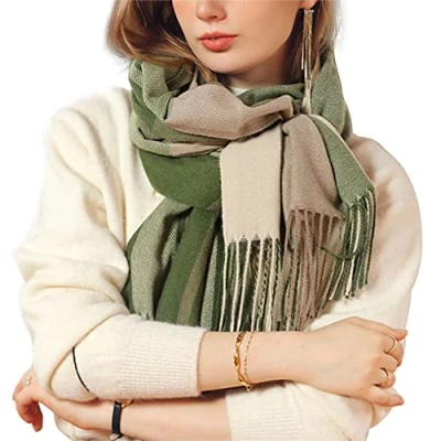 Afbeelding van Bakicey damessjaal XXL warme, zachte gebreide, geruit, winter, herfst, wol, beschermend, halsdoek, poncho, cape, Zc