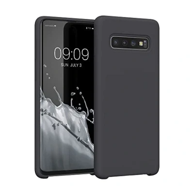 Afbeelding van kwmobile telefoonhoesje geschikt voor Samsung Galaxy S10 Hoesje met siliconen coating Smartphone case in mat zwart