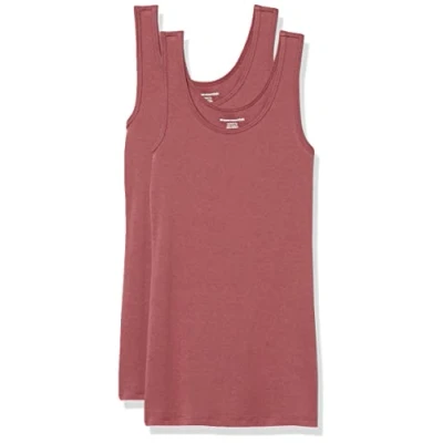 Afbeelding van Amazon Essentials Women&#039;s Tanktop met slanke pasvorm, Pack of 2, Pruim, M