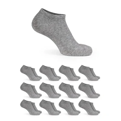 Afbeelding van Basic Treasure 12 paar sneakersokken voor dames en heren, katoenen sokken, ademend, korte uniseks, zwart, wit of grijs, 43 46 EU