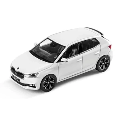 Afbeelding van Skoda 6VA099300S9R Fabia A07 modelauto 1:43 miniatuur, maanwit
