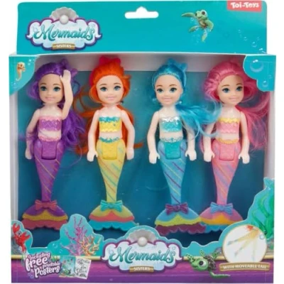 Afbeelding van Toi Toys Mermaids Zeemeermin Pop Zusjes, 4st.