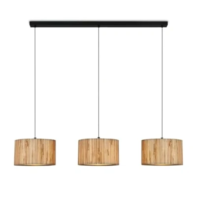 Afbeelding van BRILONER Slama Eetkamer hanglamp zeegras boho stijl E27 fitting 110 x 25 120 cm naturel bruin