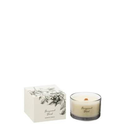 Afbeelding van J Line Geurkaars Bergamot Hout Coco Wax Small 50 Uur