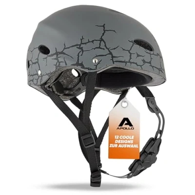 Afbeelding van Apollo Skate Helm Fietshelm Verstelbare Skateboard, Scooter, BMX Helm, met Verstelwiel Geschikt voor Kinderen, Volwassenen, in Verschillende Maten en Kleuren