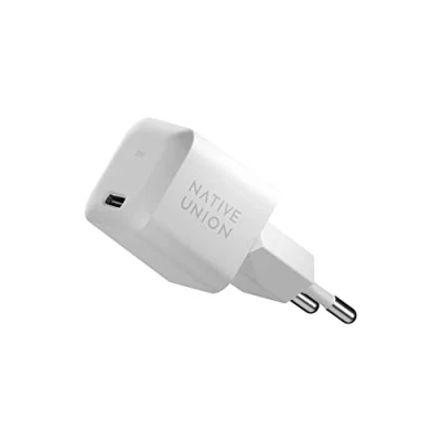 Afbeelding van Native Union Fast GaN oplader PD 30W ultracompacte USB C met stroomvoorziening gemaakt van gerecyclede materialen voor MacBook Air, iPads, iPhones, Pixel, Galaxy en andere Type apparaten (Wit)