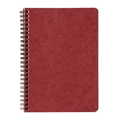 Afbeelding van Clairefontaine 785662C Collection Age Bag Notitieboekje met Zakken Rood A5 14,8x21 cm 120 Afneembare Gelijnde Pagina&#039;s + 3 Tussenbladen Opbergvakjes Glanzende Lederachtige Karton Cover