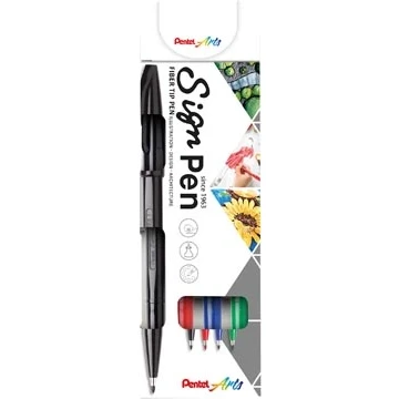 Afbeelding van Sign Pen S520, blister van 4 stuks in geassorteerde kleuren
