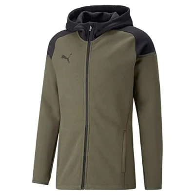Afbeelding van Puma Teamcup Casuals Hooded Jacket Sweater met rits, Heren, Maat: Medium, Green moss