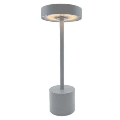 Afbeelding van Draadloze touch tafellamp van aluminium, lichtgrijs, led, ROBY GREY, H30 cm