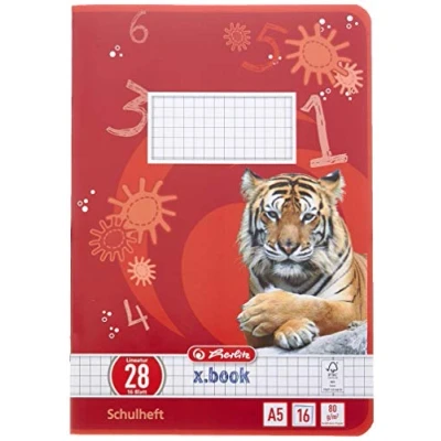 Afbeelding van Herlitz 11322625 schrift A5, liniatuur 28 (geruit met 2 randen), 16 vellen, FSC mix, 10 stuks