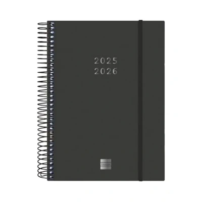 Afbeelding van Finocam Agenda Spiraal 18 maanden 2025 2026 2 dagen per pagina juli december (18 maanden) zwart internationaal
