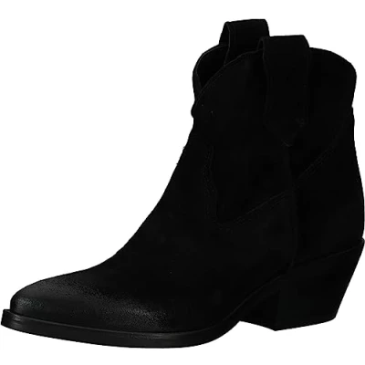 Afbeelding van Lazamani Cowboy/Bikerlaarsjes, Dames, Maat: 39, Black Leer