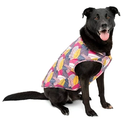 Afbeelding van Kurgo Loft Hondenjas, omkeerbare winterjas voor honden, reflecterend, te dragen met harnas, waterbestendig, kleine, middelgrote en grote huisdieren (herfstfestival, XS)