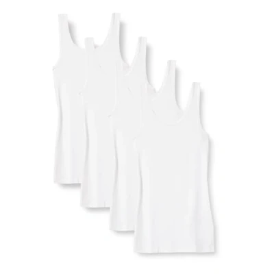 Afbeelding van Amazon Essentials Slim fit tanktop voor dames, verpakking van 4 stuks, wit, medium