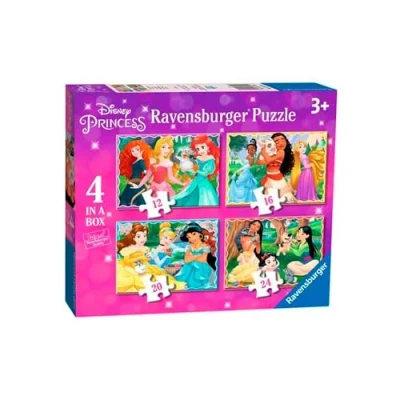 Afbeelding van Ravensburger Disney Princess 4&quot; doos (12, 16, 20, 24 stuks) legpuzzels voor kinderen vanaf 3 jaar