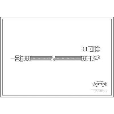 Afbeelding van CORTECO 19018469 Remslang Vooras 270mm FIAT: Ritmo I Hatchback (138) 1.3, 1.5 1978 1988