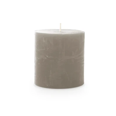 Afbeelding van Spaas Rustieke Pillarkaars 70/70 mm 25u lichtgrijs