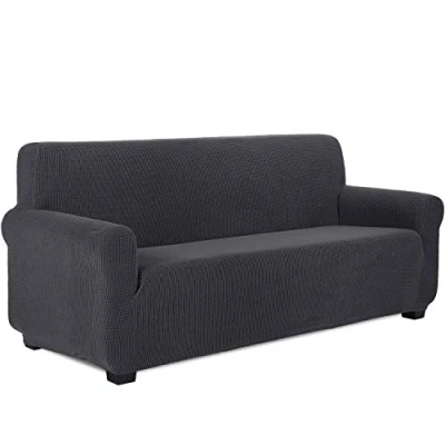 Afbeelding van TIANSHU Bankhoes, Rekbare Bankovertrek, Stretch Bankhoezen, Elastische Meubelbeschermer Jacquard Sofahoes (3 Zits, Grijs)