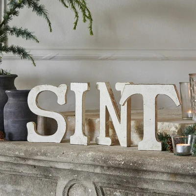 Afbeelding van LOBERON Decoratieletters Sint crème