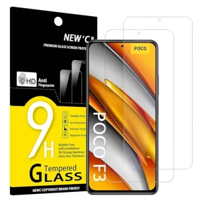 Afbeelding van NEW&#039;C 2 Stuks, Screen Protector voor Xiaomi Poco F3, Gehard Glass Schermbeschermer Film 0.33 mm ultra transparant, resistent
