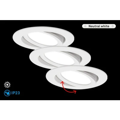 Afbeelding van BRILONER LED Inbouwspot set 7114 Ø 106 mm wit, 3 stuks