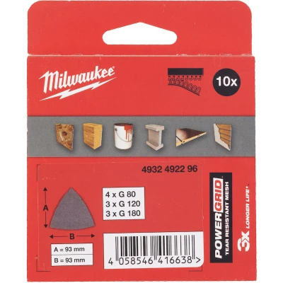 Afbeelding van Milwaukee Accessoires Delta Schuurpapier PG Mesh 93x93 HL Set 10 stuks 4932492296