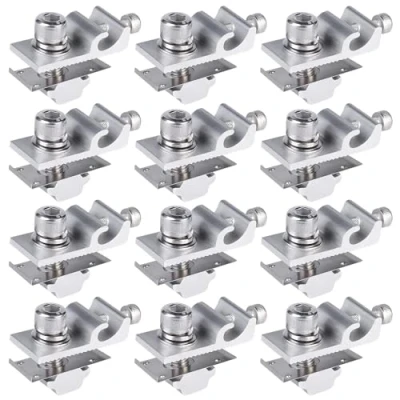 Afbeelding van 12 stuks zonnepaneel aardingsclips, aardingsklem, aluminiumlegering, zonnepaneel, montagebeugels, 30 mm, voor zonnepanelen, montagehouders, ingelijste panelen