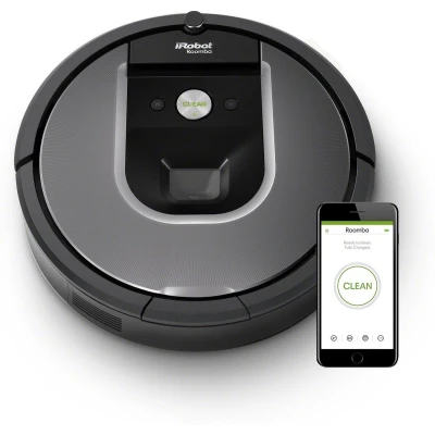Afbeelding van iRobot Roomba 960, Robot stofzuiger, Grijs, Zwart
