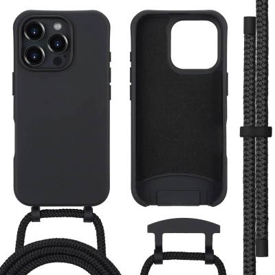 Afbeelding van Apple iPhone 16 Pro MagSafe Hoesje Siliconen en TPU (zacht) imoshion Softcase/Koordhoesje/Backcover Zwart Telefoonhoesje Black Friday Deals