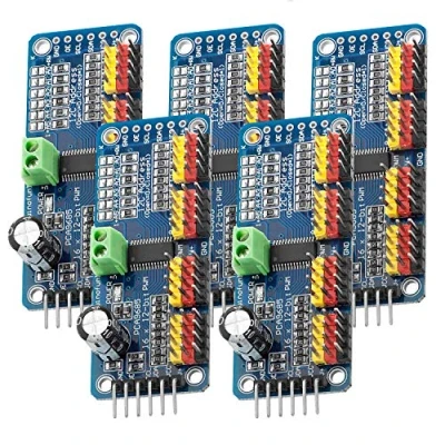 Afbeelding van AZDelivery 5 x PCA9685 16 Kanaals 12 bit PWM Servostuurprogramma compatibel met Arduino en Raspberry Pi Inclusief E Book!